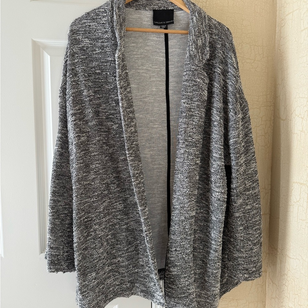 Gray ,Black , White Open Front Women's Sweater
